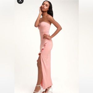 Lulus after hours blush pink strapless dress